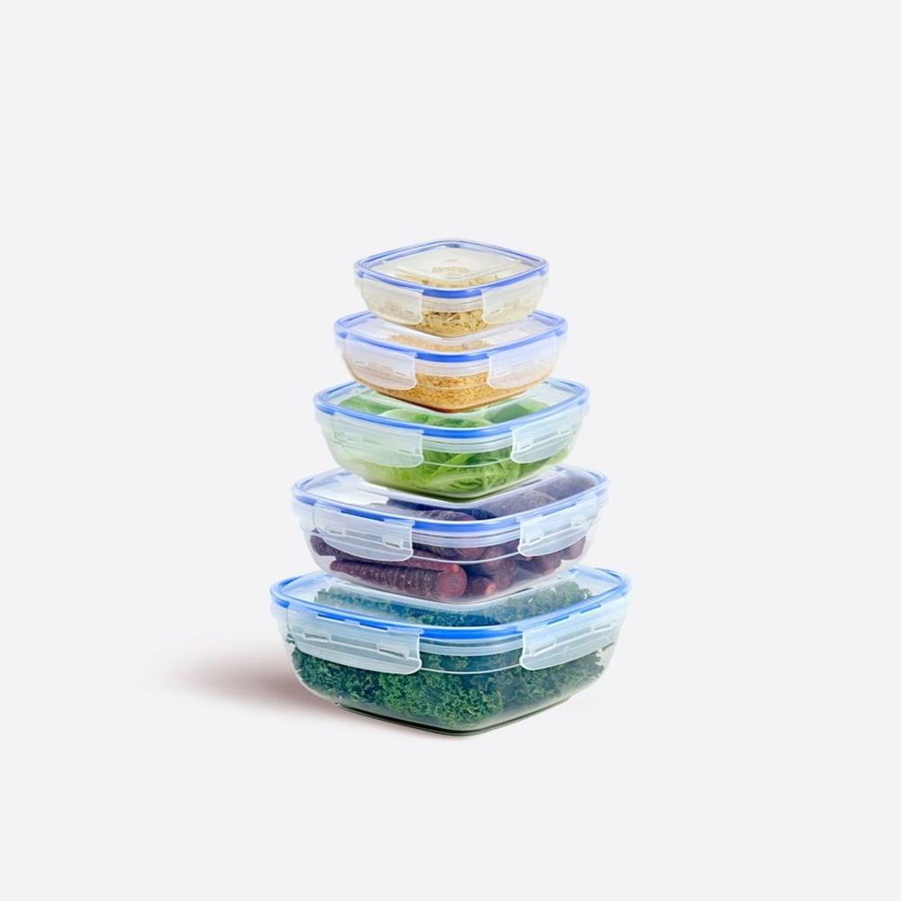 5 Parça Contalı Kare Set (350-600-1025-1700-2700 ml)