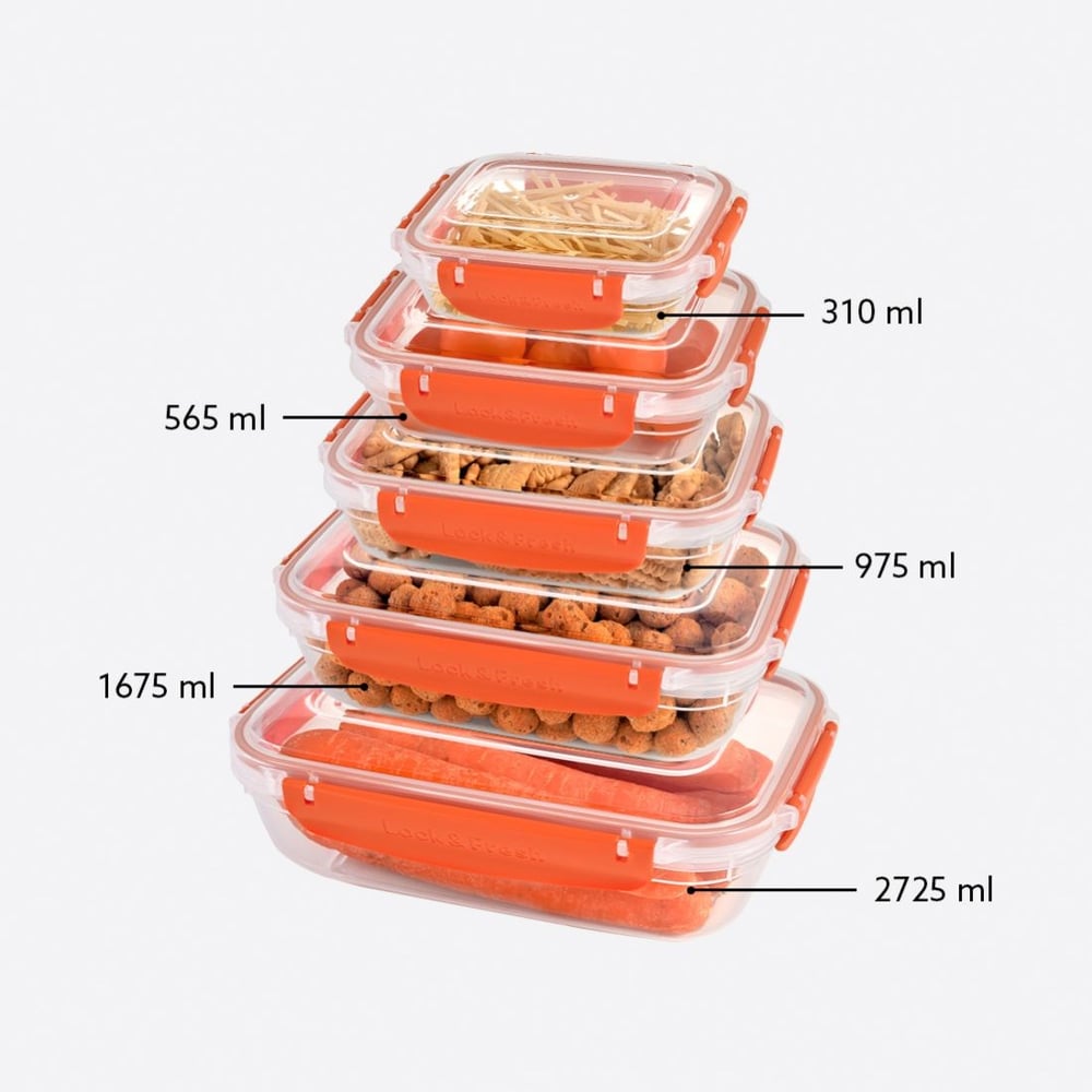 5 Parça Master Dikdörtgen Set (310-565-975-1675-2725 ml)