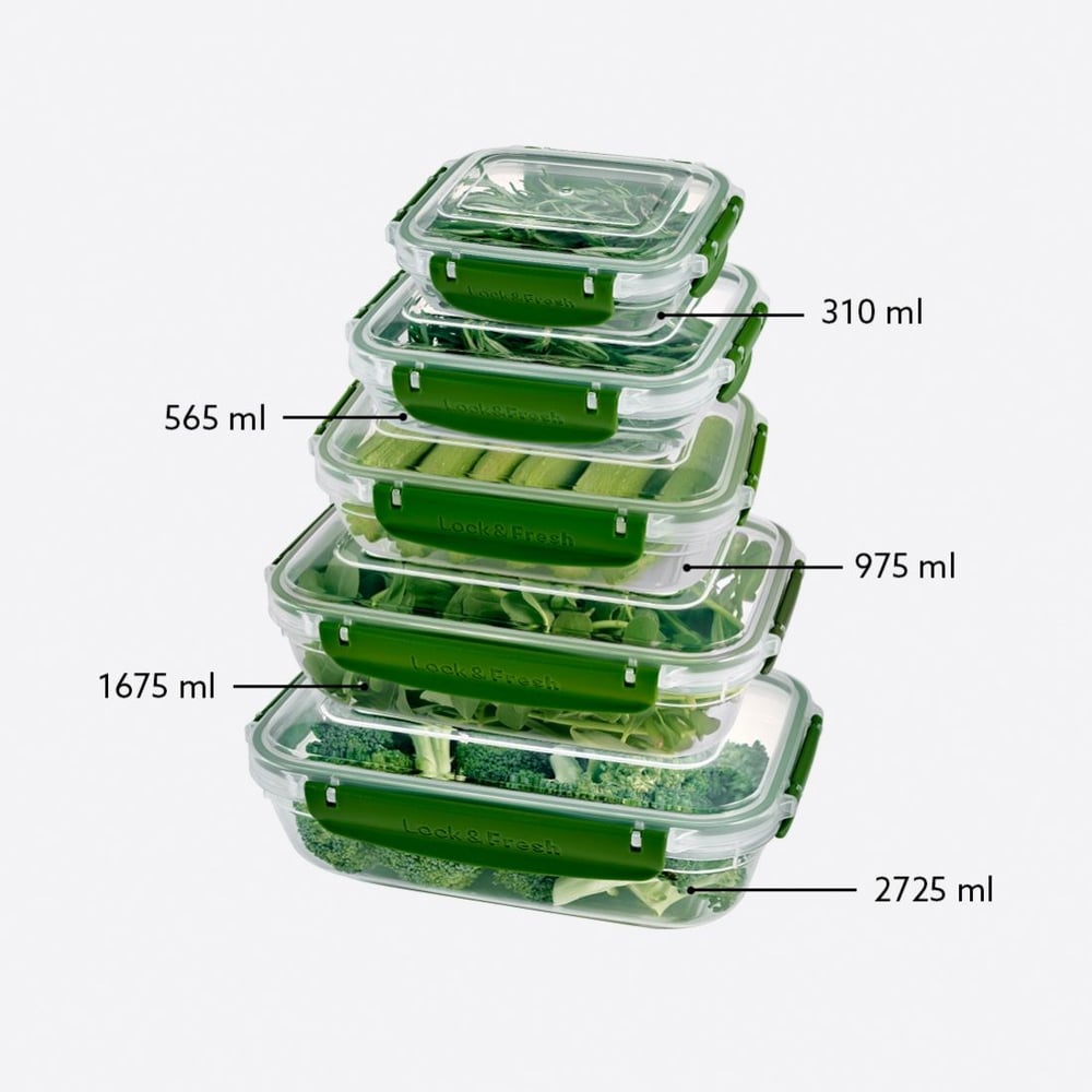 5 Parça Master Dikdörtgen Set (310-565-975-1675-2725 ml)