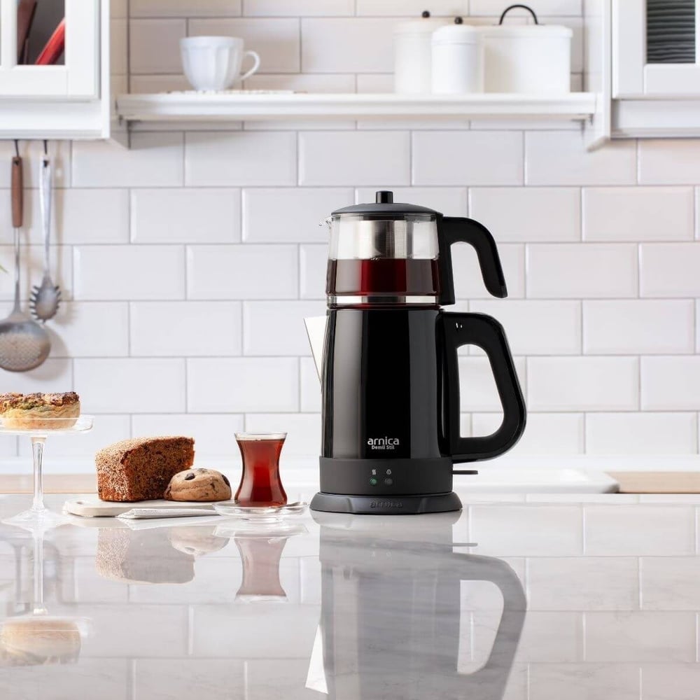 ARNICA IH33205 Demli Stil Siyah Cam Çay Makinesi