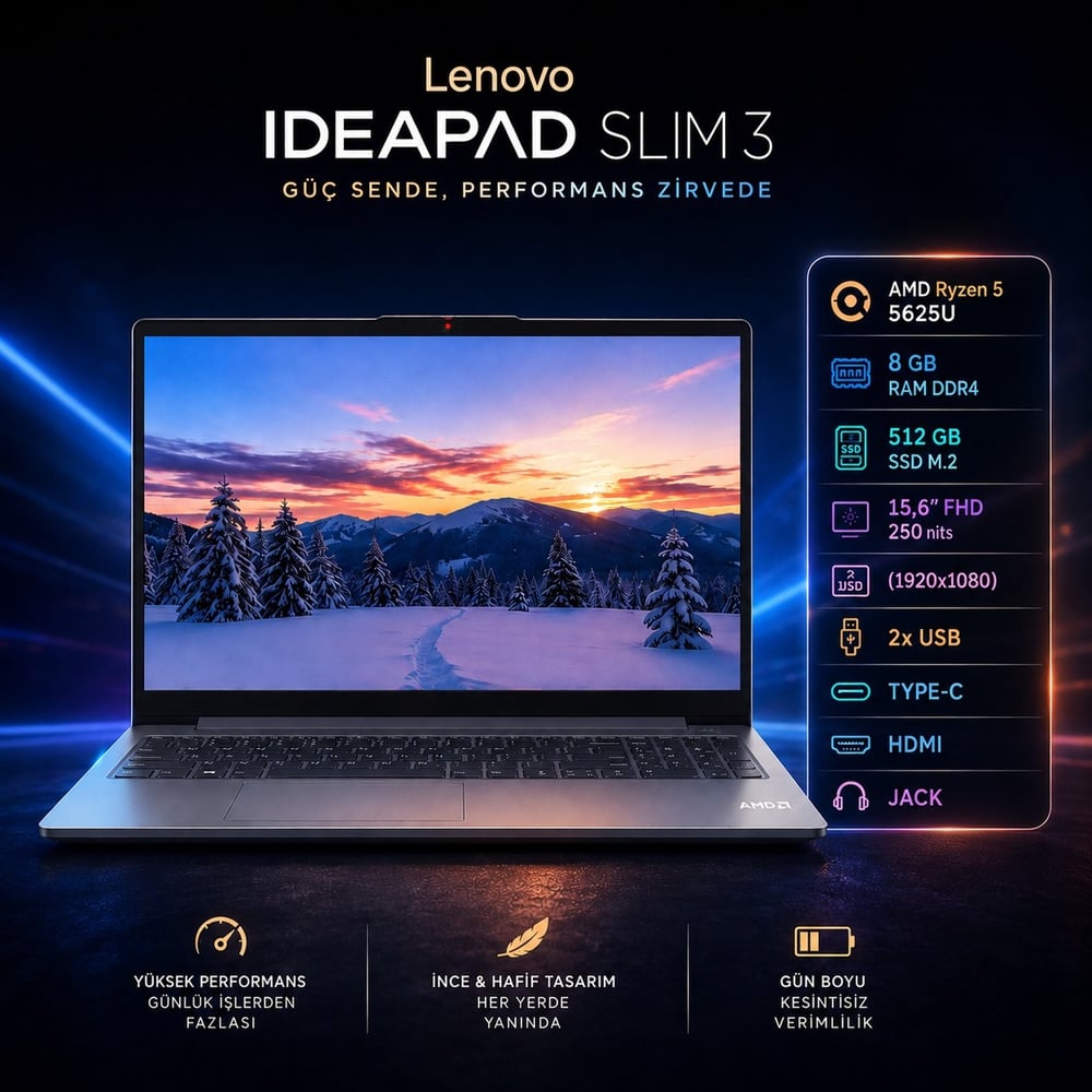 LENOVO 82XM00PVTX R5 5625U 8/512 Gb SSD 15.6
