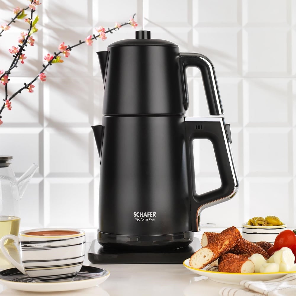 SCHAFER Teaform Plus Paslanmaz Çay Makinesi Siyah