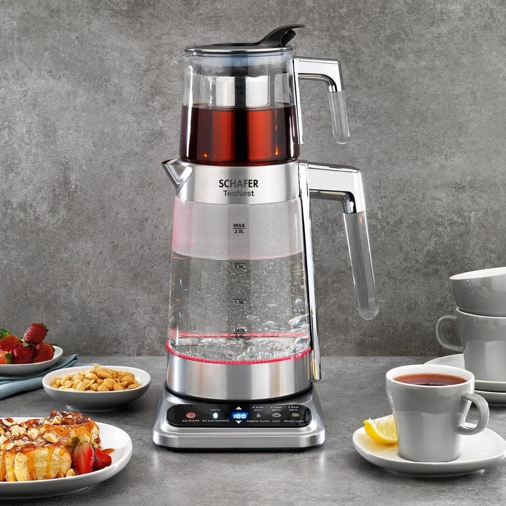 SCHAFER TeaNest Dijital Cam Çay Makinesi Inox
