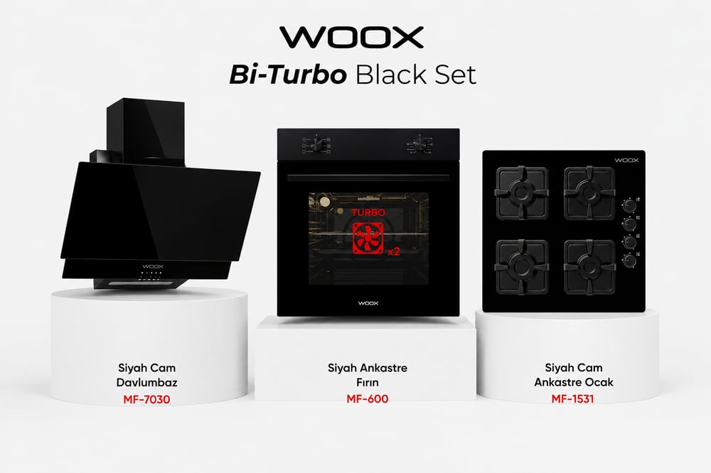 WOOX Bi-Turbo Black Ankastre Set