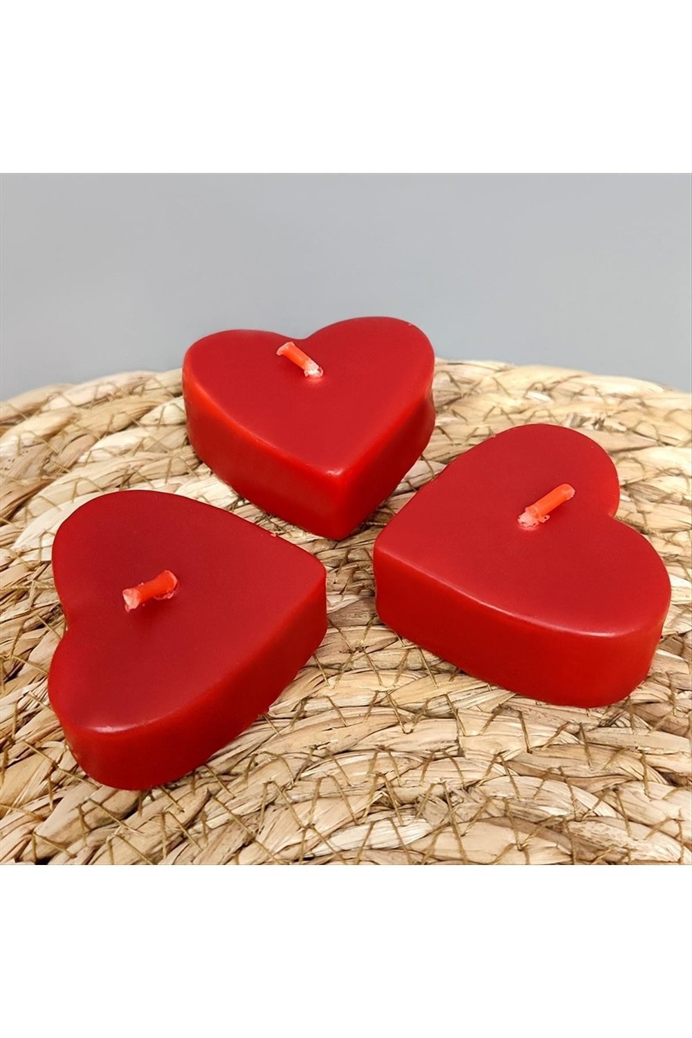 3 Adet Yüzen Kalp Mum 5*2 cm