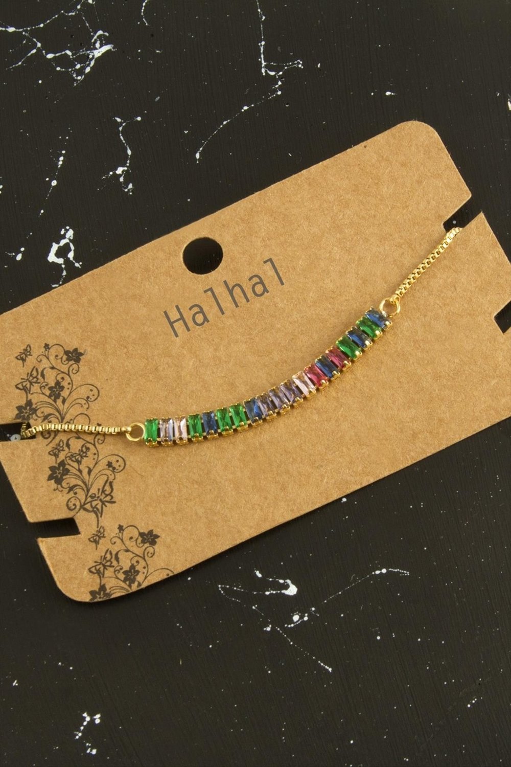 Baget Taşlı Lüks Çelik Halhal