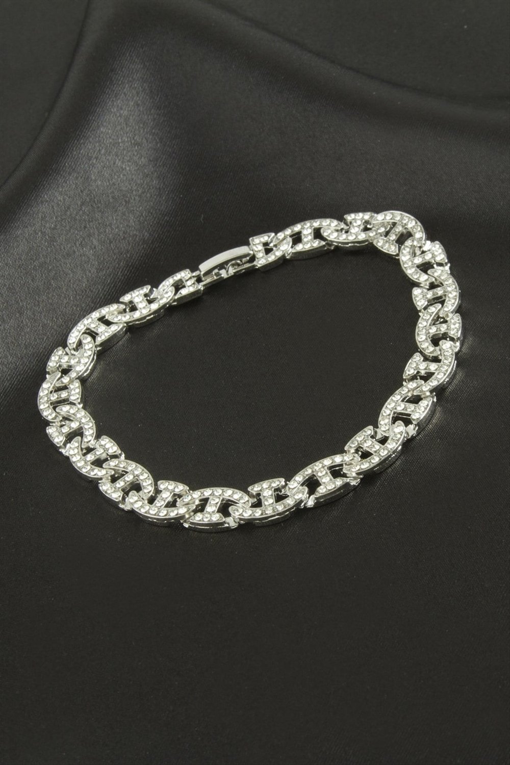 Chain Zirkon Taşlı Lüks Çelik Zincir Bileklik