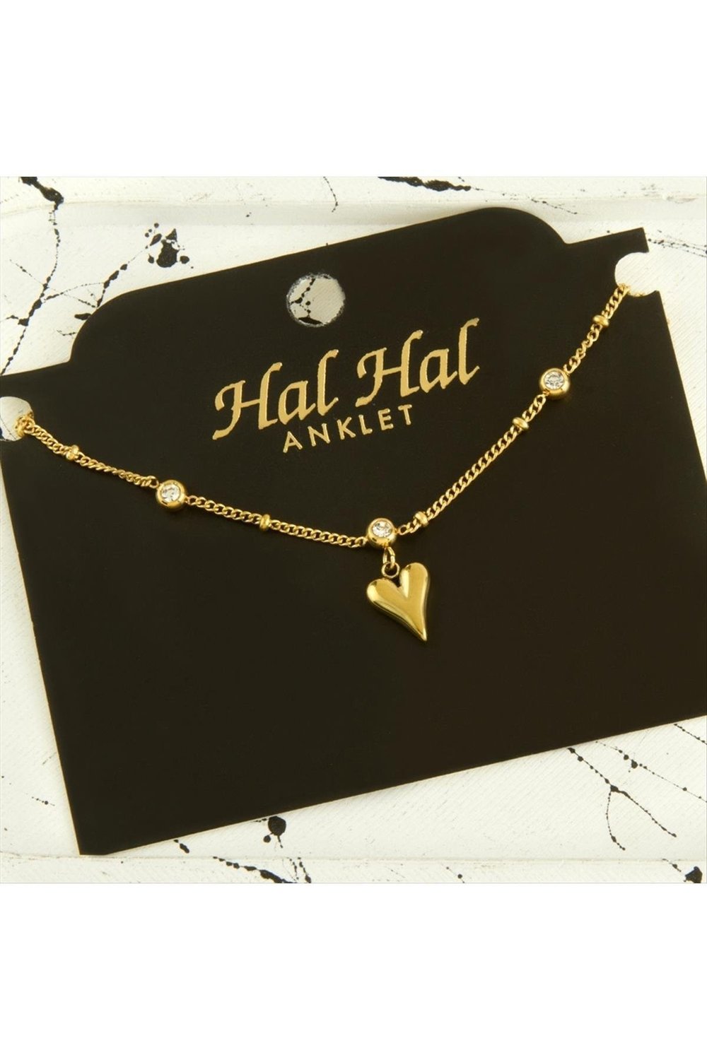 Kalp Zirkon Taşlı Lüks Çelik Halhal