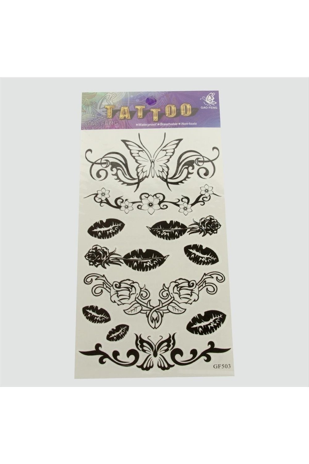 Kelebek Dudak Tattoo Dövme Sticker