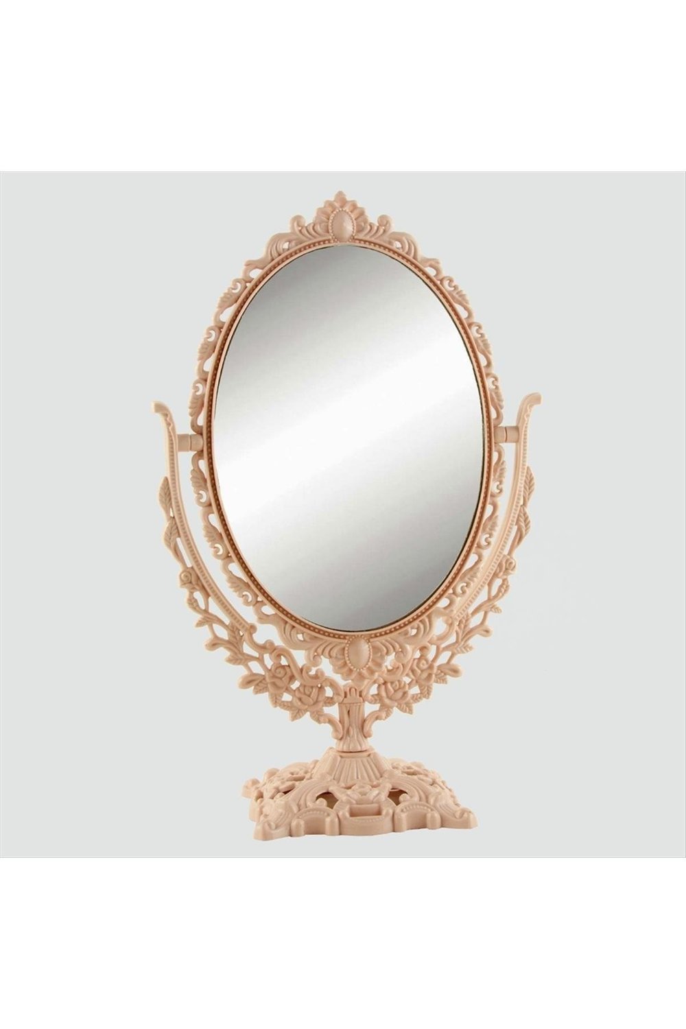 Oval Pembe Masa Aynası 28 cm