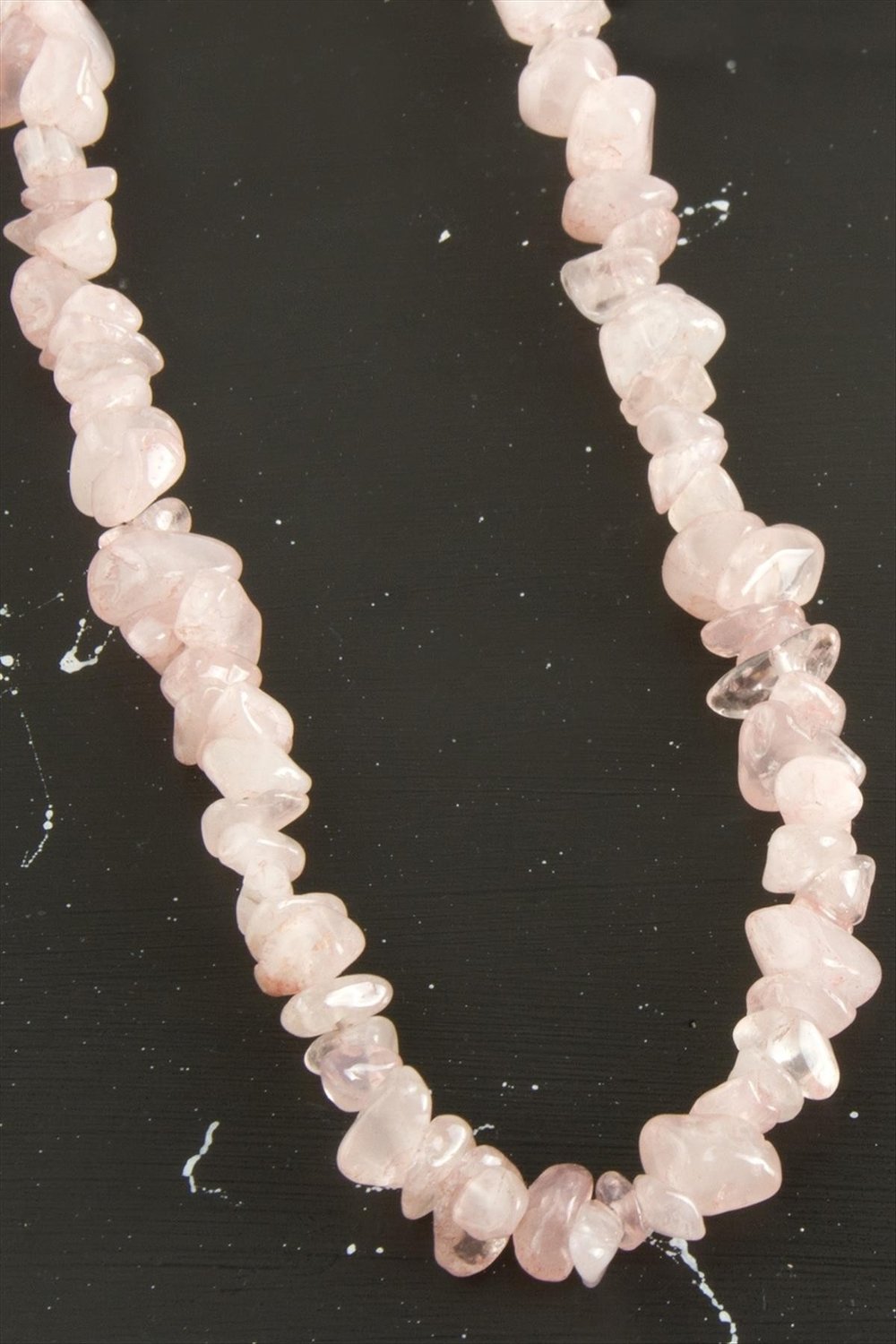 Pembe Kuvars Kırık Doğaltaşlı Kolye