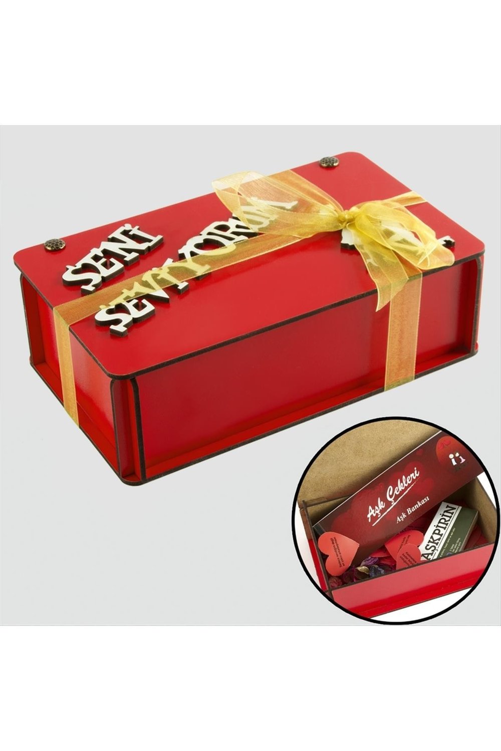 Seni Seviyorum Yazılı Ahşap Kutu