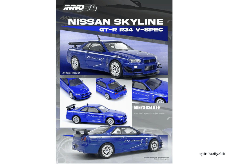 İNNO64 Nissan Skyline GT-R R34 V-Spec Tuned By Mine's Blue