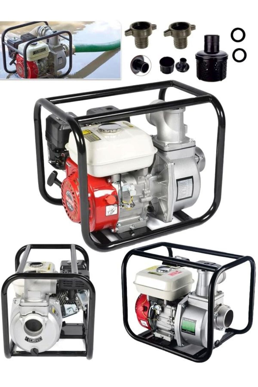 TRICRAFT Yüksek Basınc 3 Inc Yakıt Cimrisi 7,0 Hp Benzinli Su Motoru 50 Metre Dik Basınç