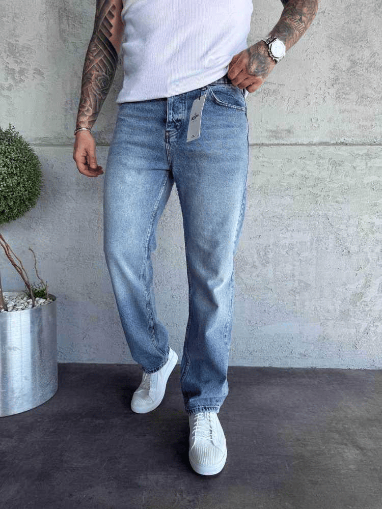 Baggy Kot Pantolon Açık Mavi - Kps813