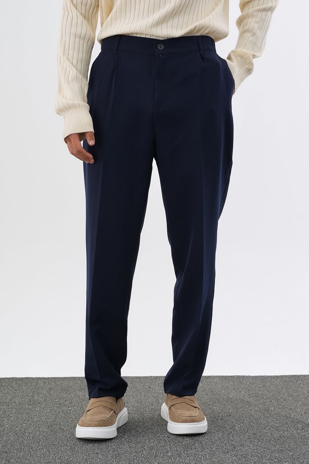 Baggy Kumaş Pantolon Lacivert - Wng9014