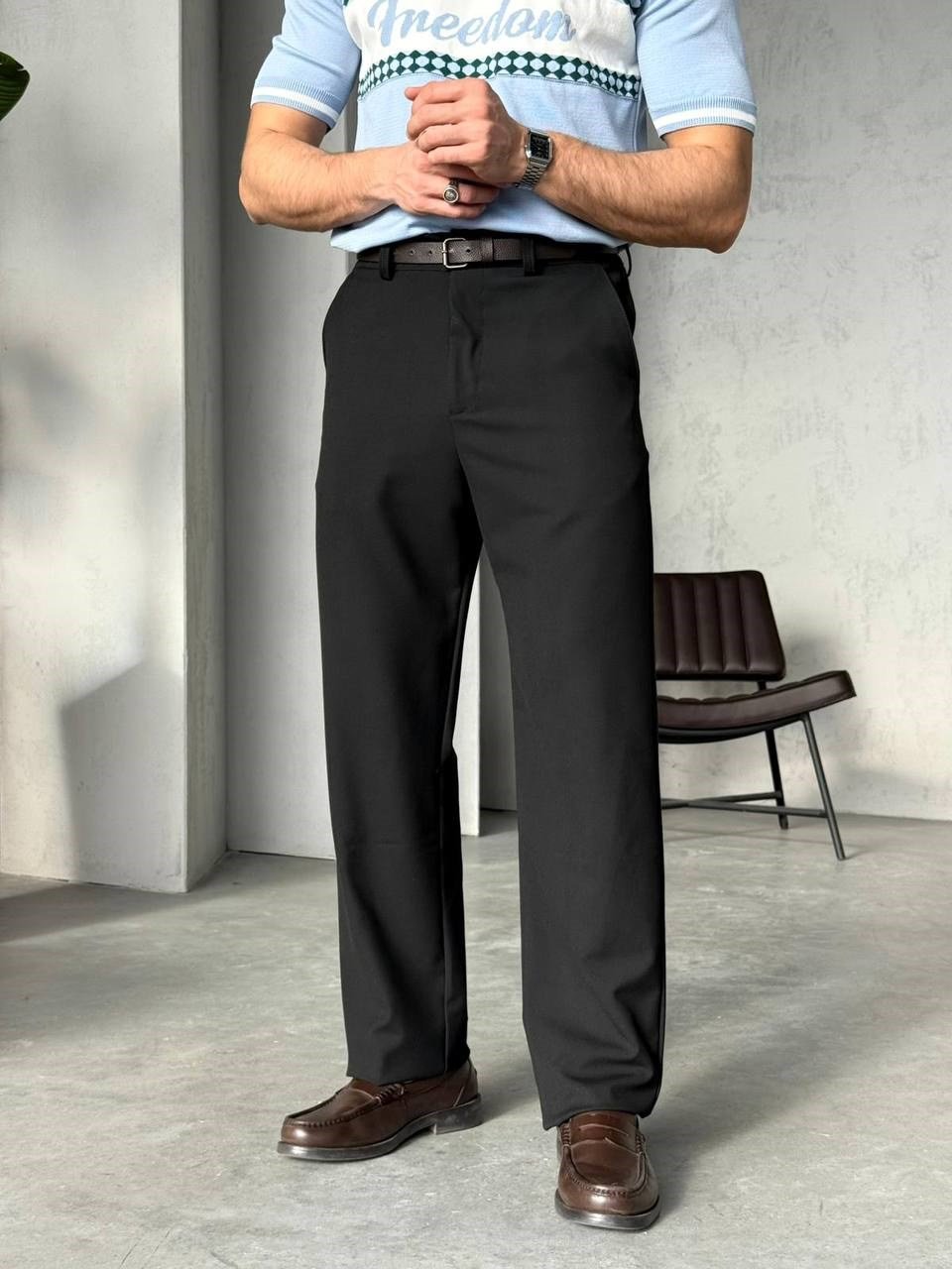 Baggy Kumaş Pantolon Siyah - W11