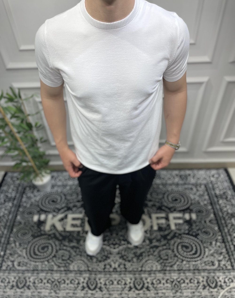Basic Bisiklet Yaka Triko - Beyaz