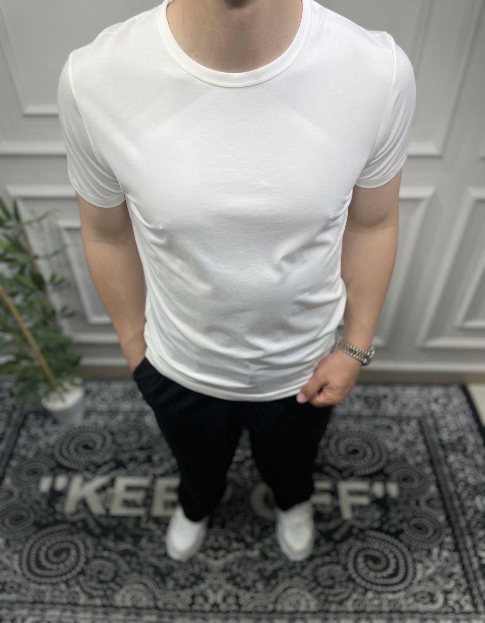 Basic Slim Fit T-Shirt - Beyaz