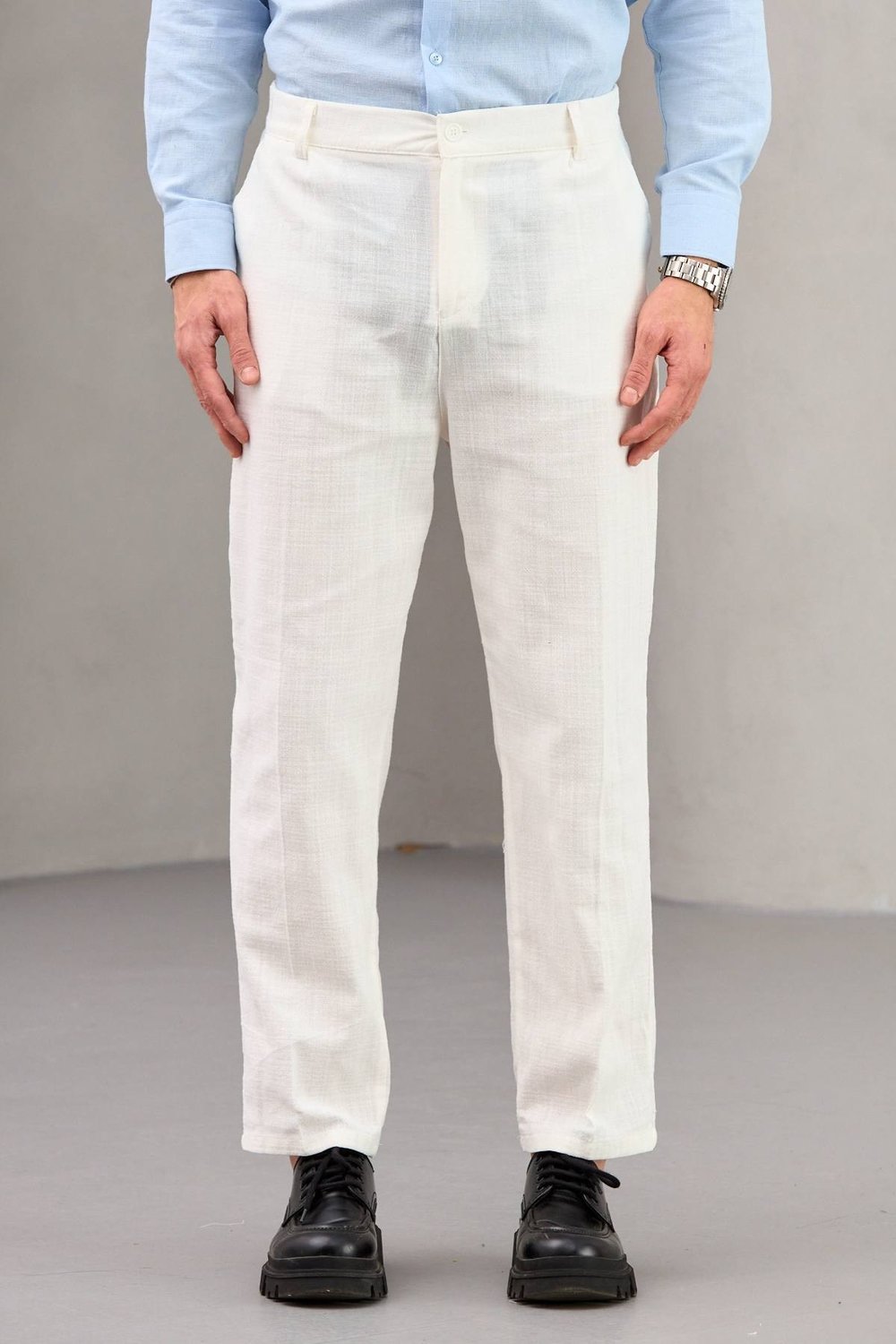Keten Pantolon Beyaz - Wng9008