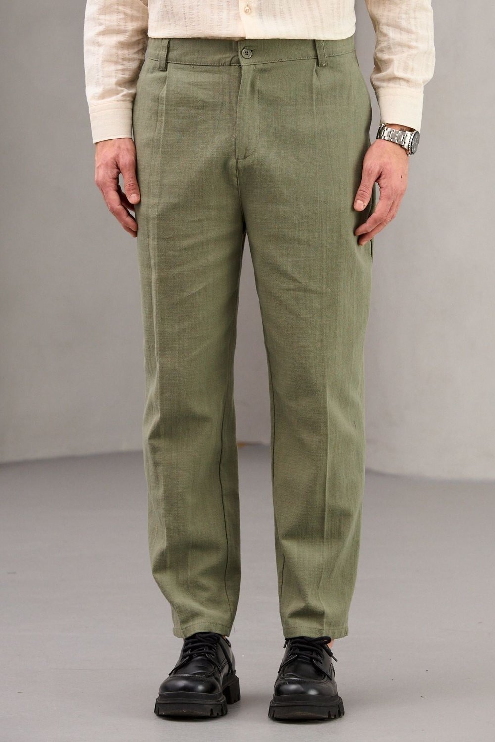 Keten Pantolon Haki - Wng9008