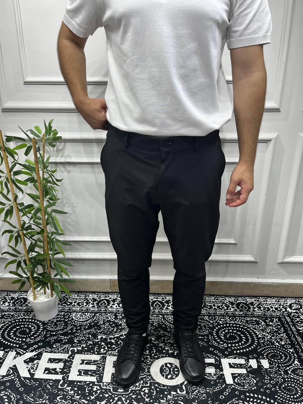 Paraşüt Kumaş Reguler Pantolon - Siyah
