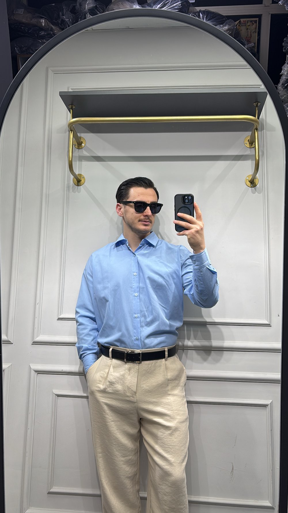 Poplin Oversize Gömlek Mavi - Wng9001
