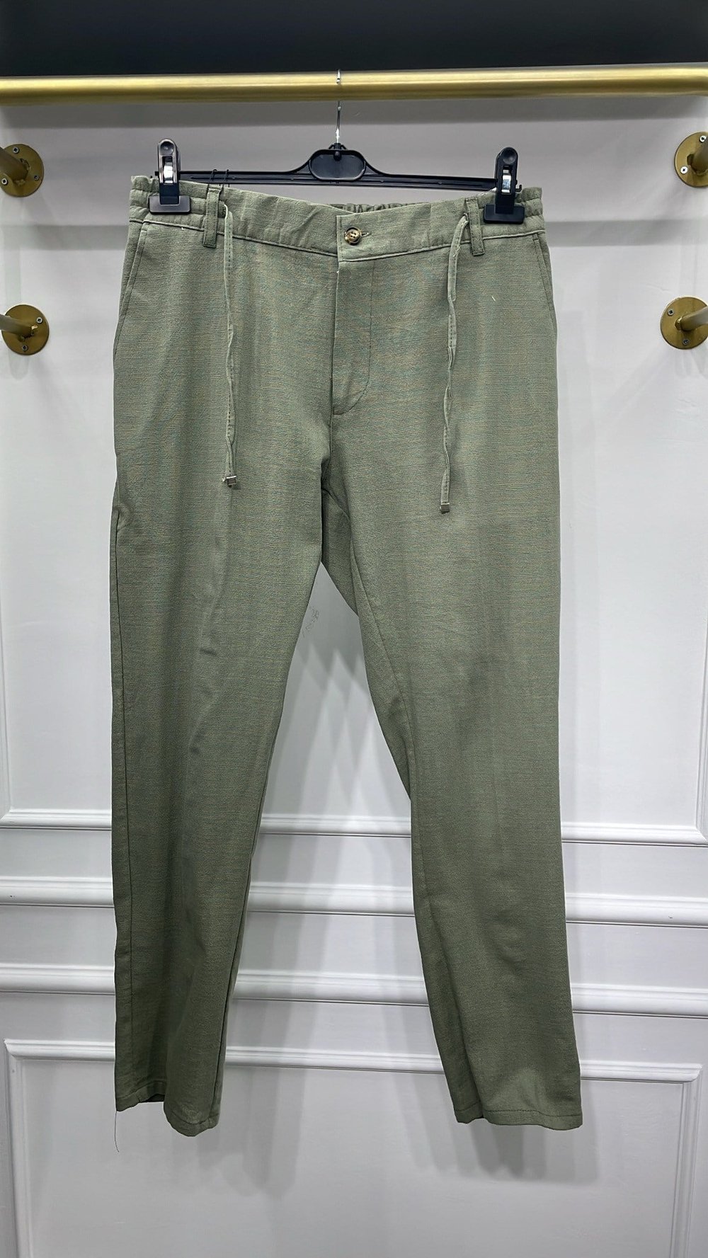 Reguler Keten Pantolon Haki - Wng002