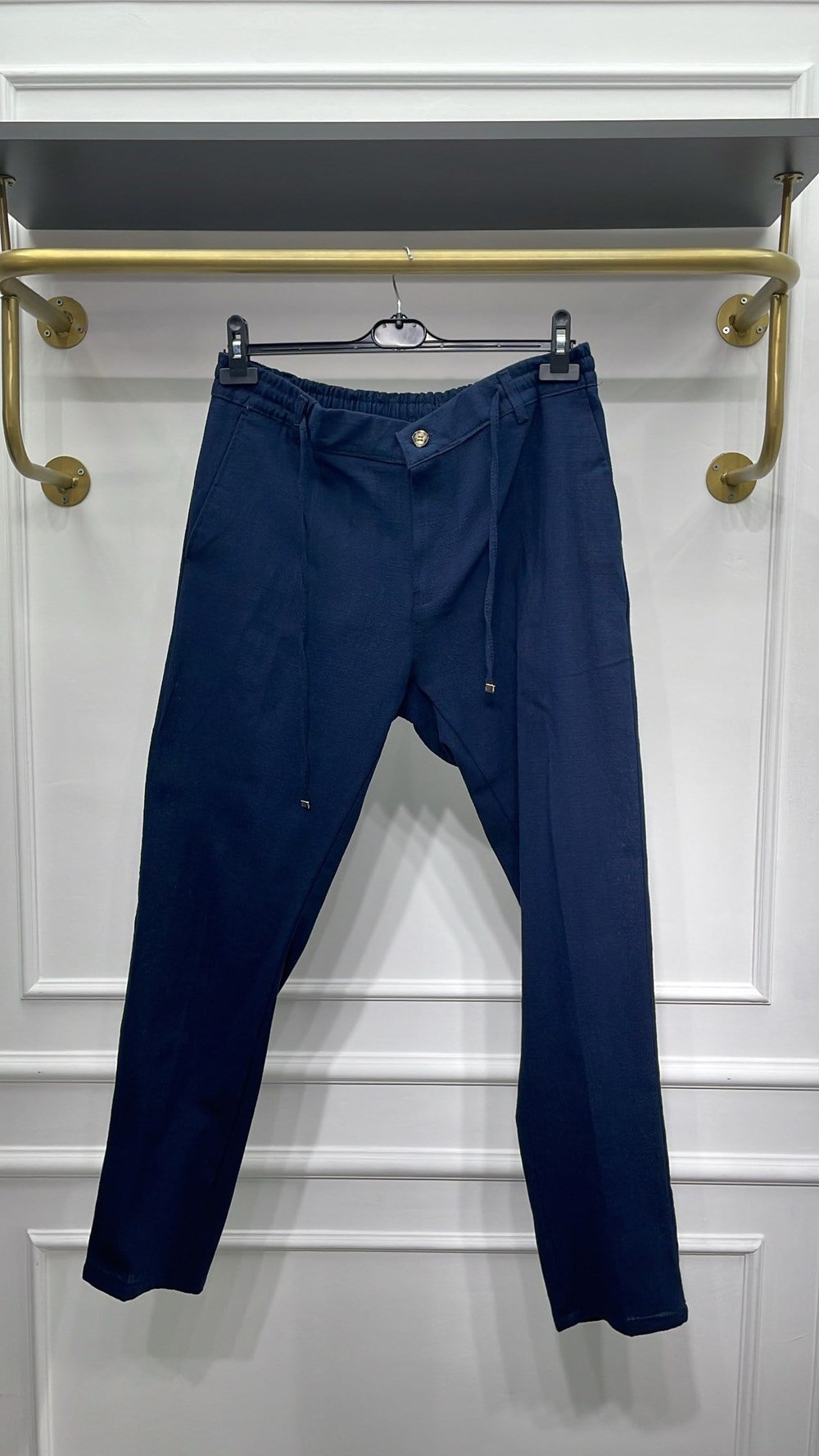 Reguler Keten Pantolon Lacivert - Wng002