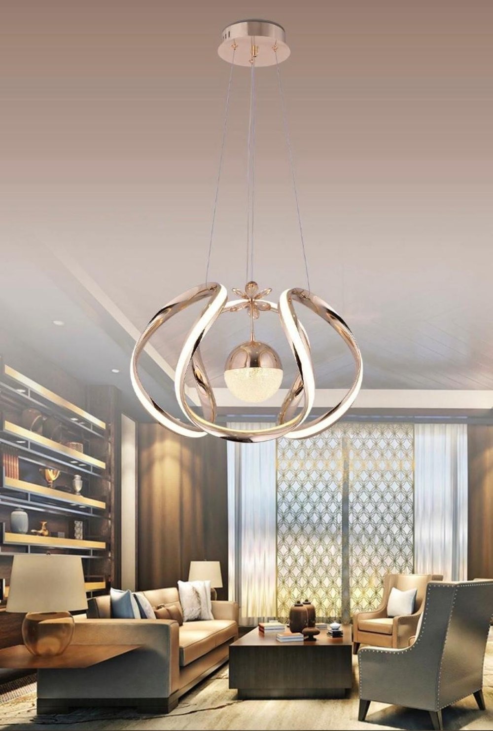 AHTAPOT TEKLİ LED SARKIT Gold AVİZE