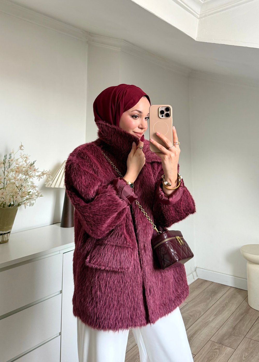 Premium Sakallı Ceket Bordo