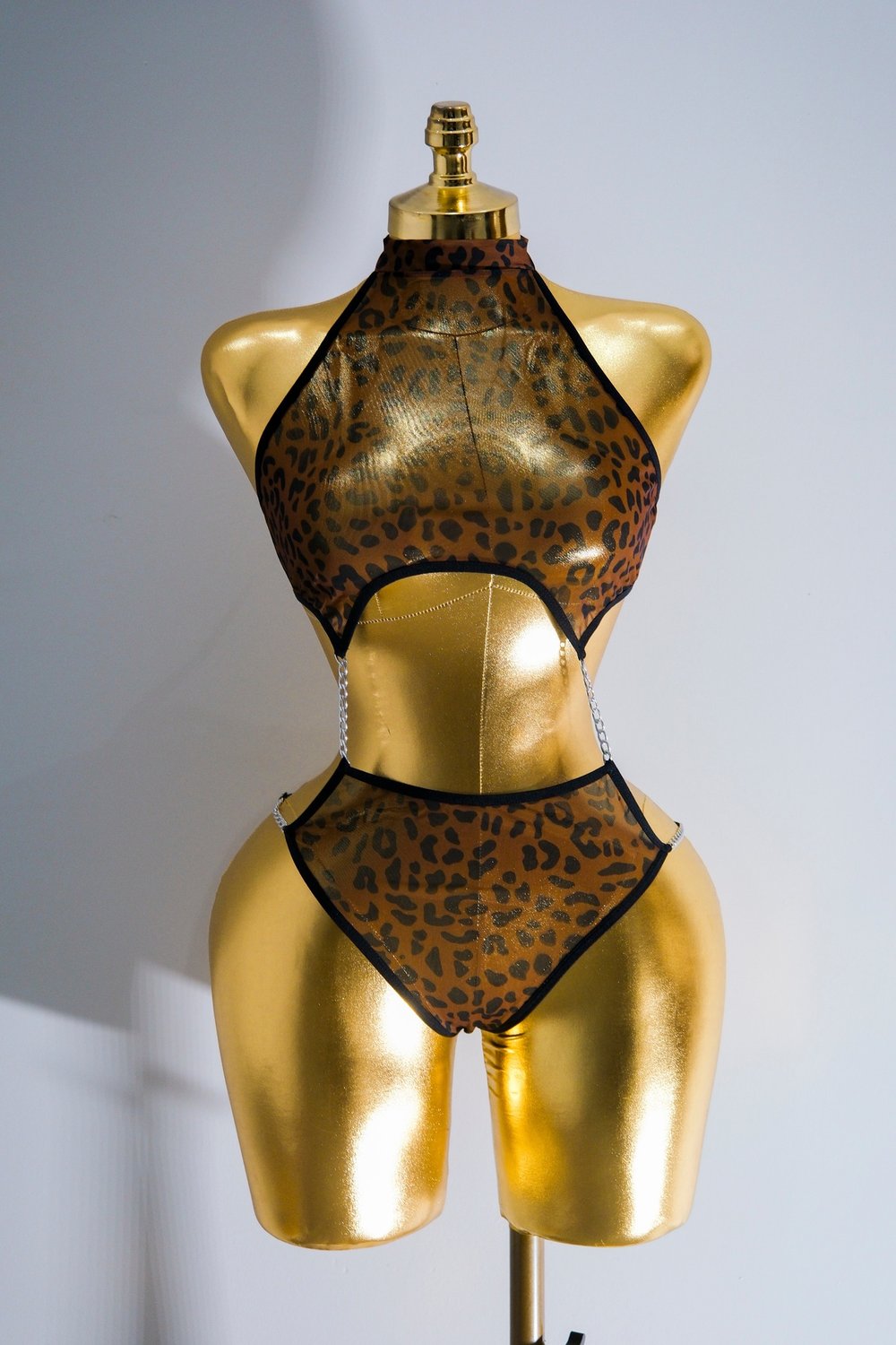Leopar Kahverengi Biyeli Babydoll
