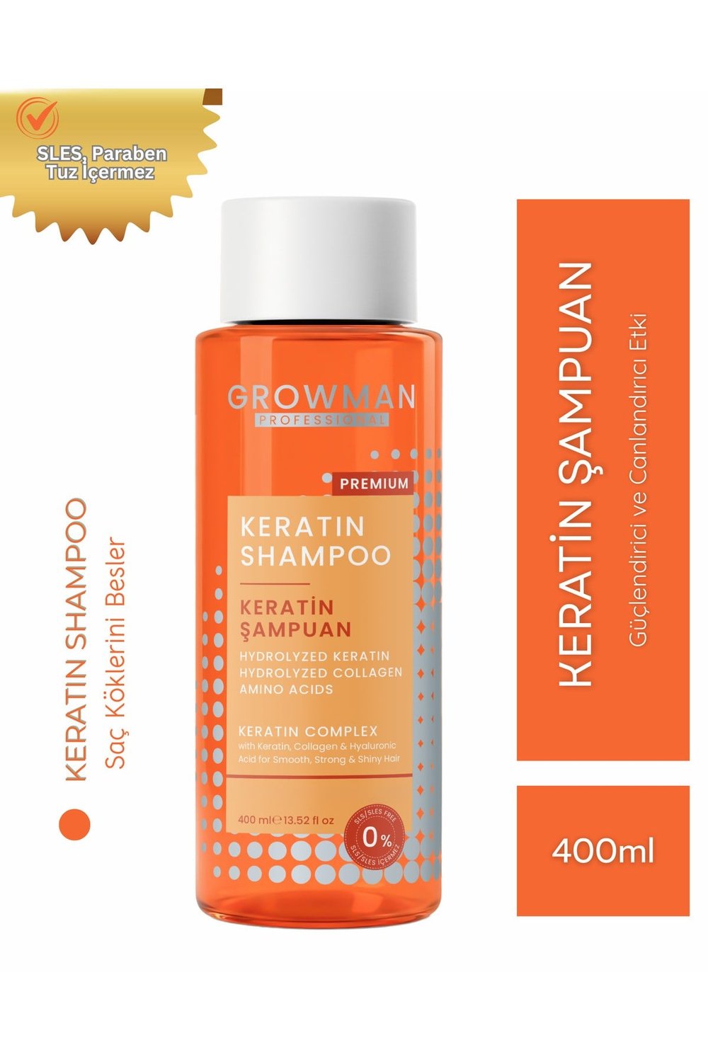 Keratin Şampuan 400 ML – Saç Onarıcı & Güçlendirici Bakım