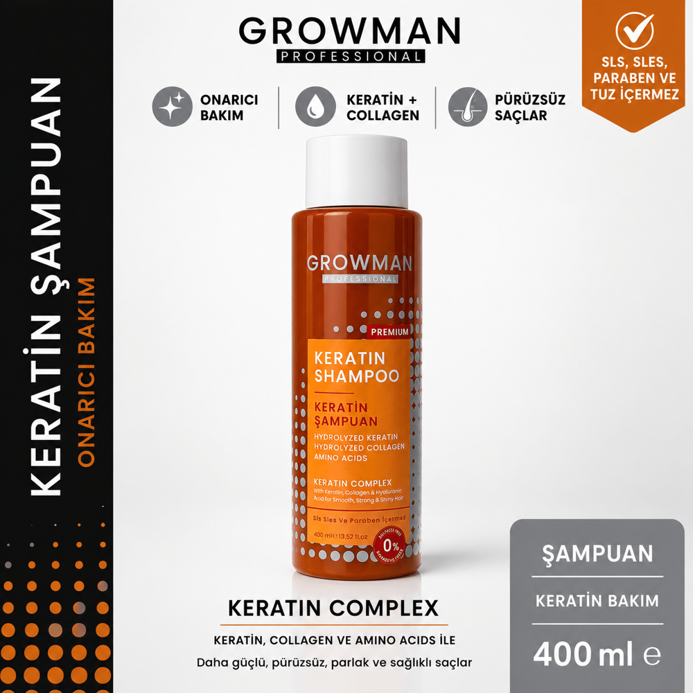 Keratin Şampuan 400 ML – Saç Onarıcı & Güçlendirici Bakım