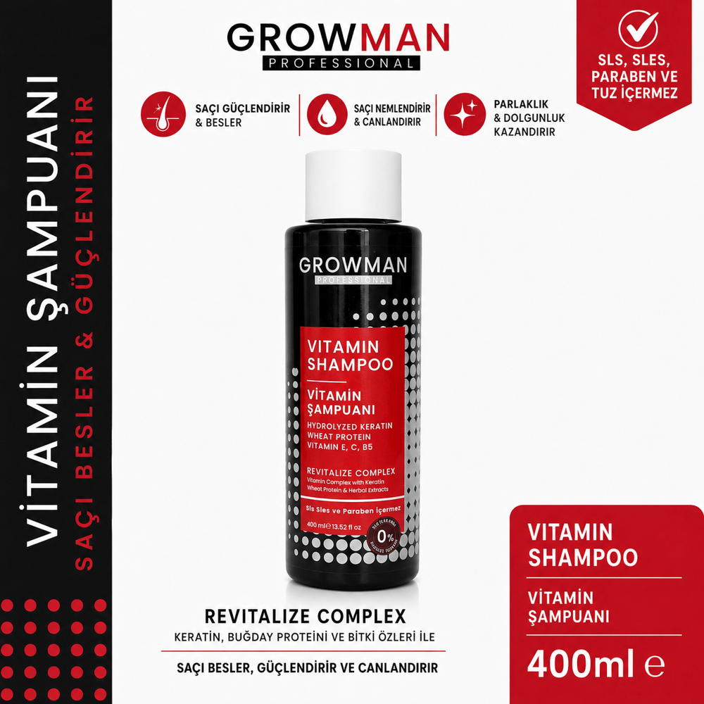 Vitamin Şampuan 400 ML – Besleyici & Güçlendirici Saç Bakımı