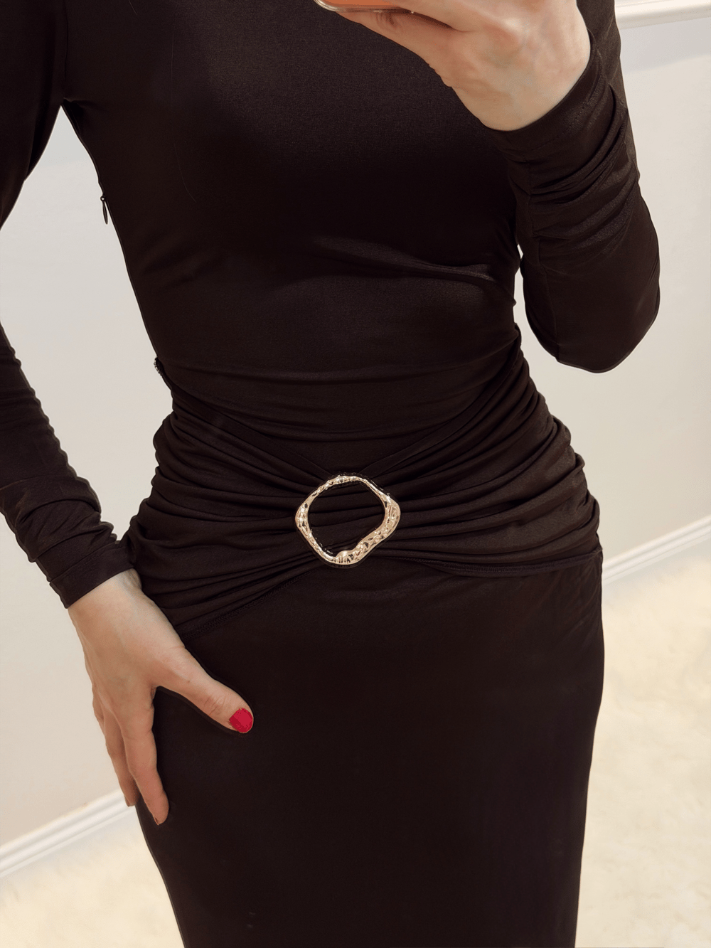 Gold Toka Detaylı Elbise
