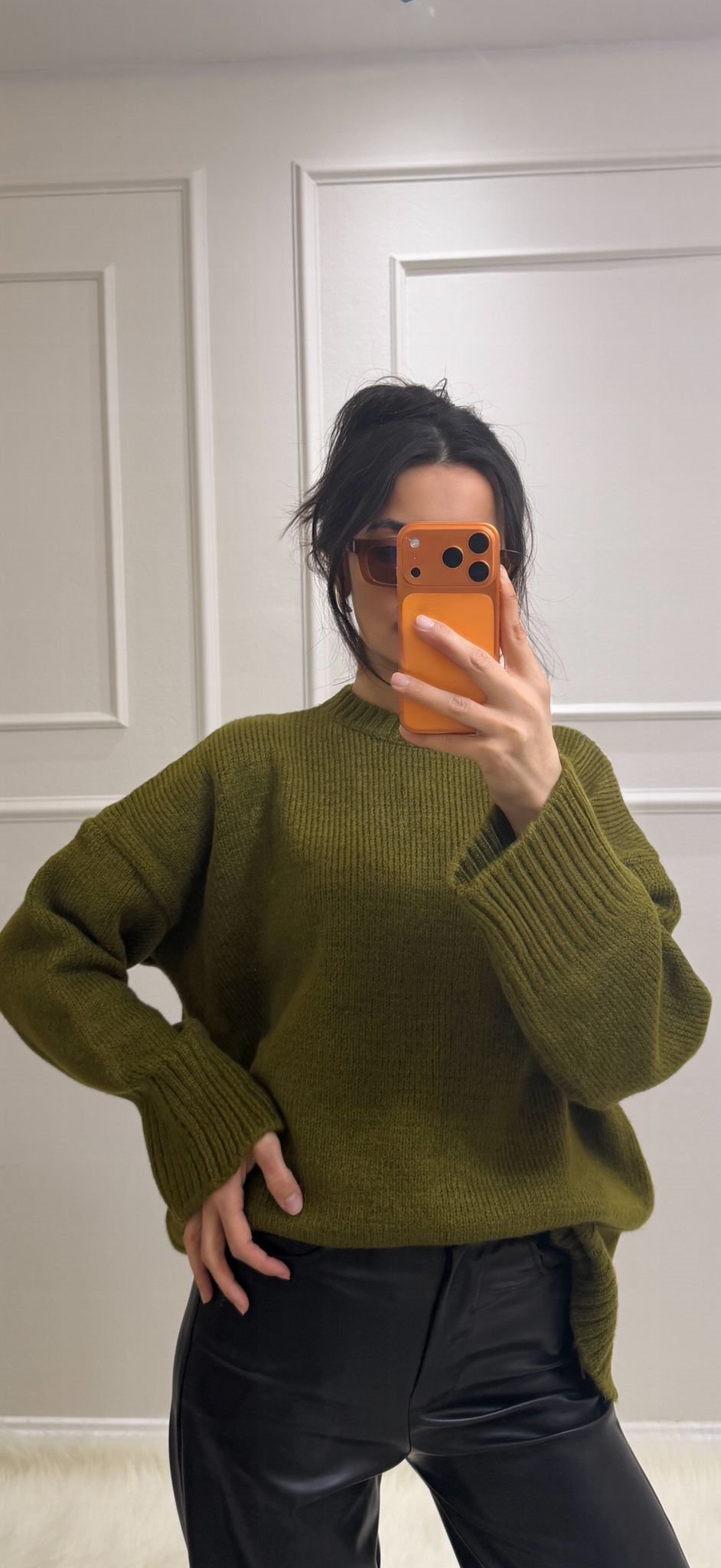 Oversize Triko Kazak Yeşil
