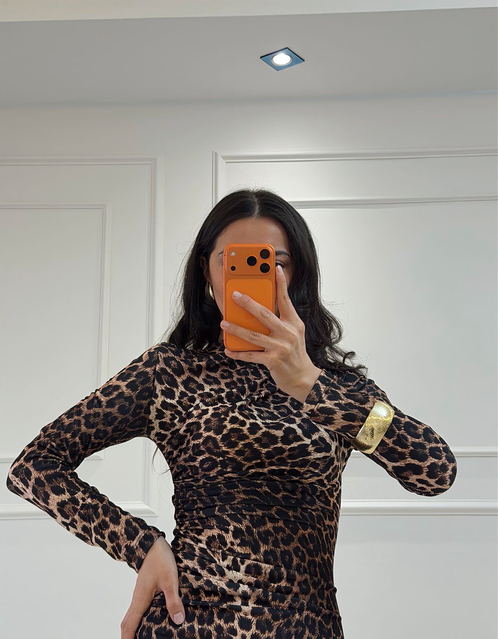 Sendy Kumaş Elbise Leopar