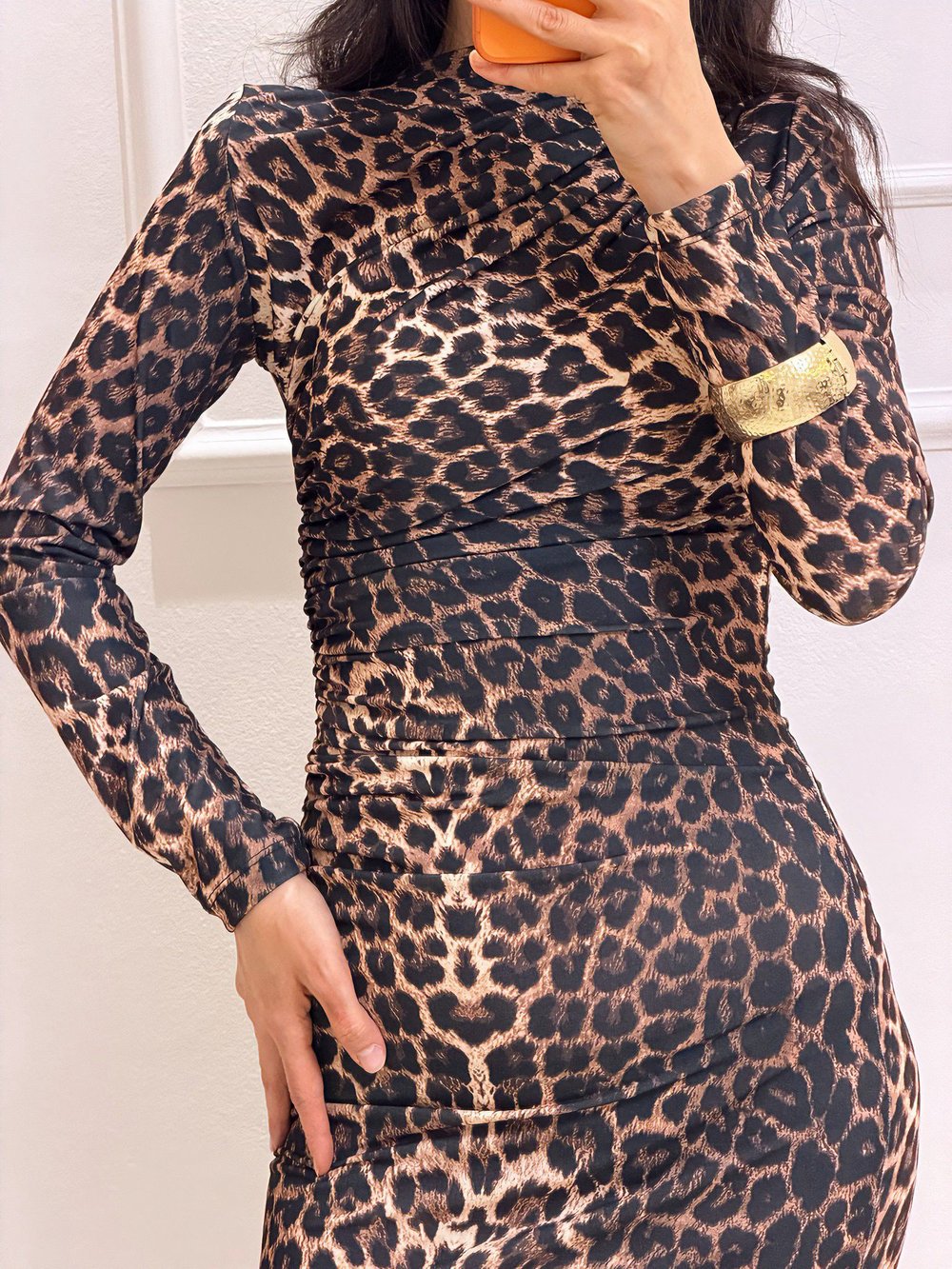 Sendy Kumaş Elbise Leopar