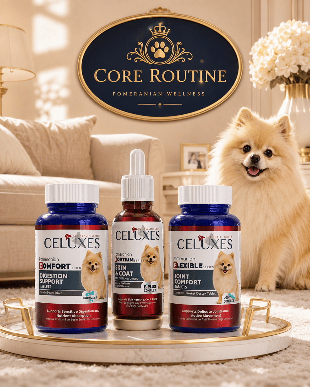 Celuxes Pomeranian Core Routine Paketi | 3'lü Irka Özel Bakım Seti