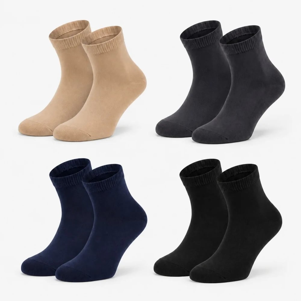 Erkek Bambu Patik Çorap 4lü 39-44 | Dikişsiz Burun Nefes Alan Yumuşak Çok Renkli