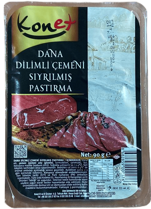 KONET DANA DILIM.ÇEMENİ SIYRILMIŞ PASTIRMA 90 GR