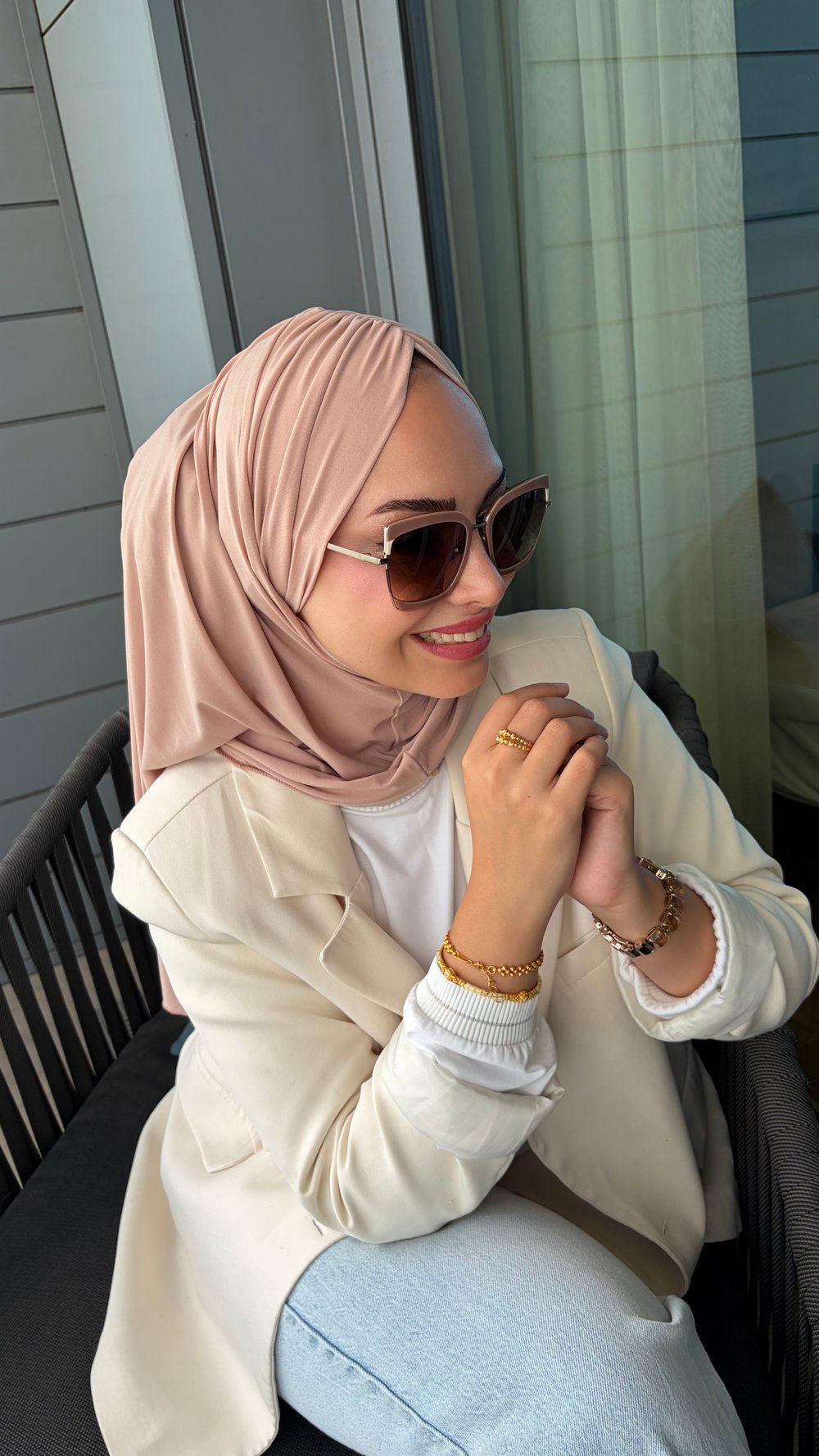 Bej Büzgülü Multi Hijab