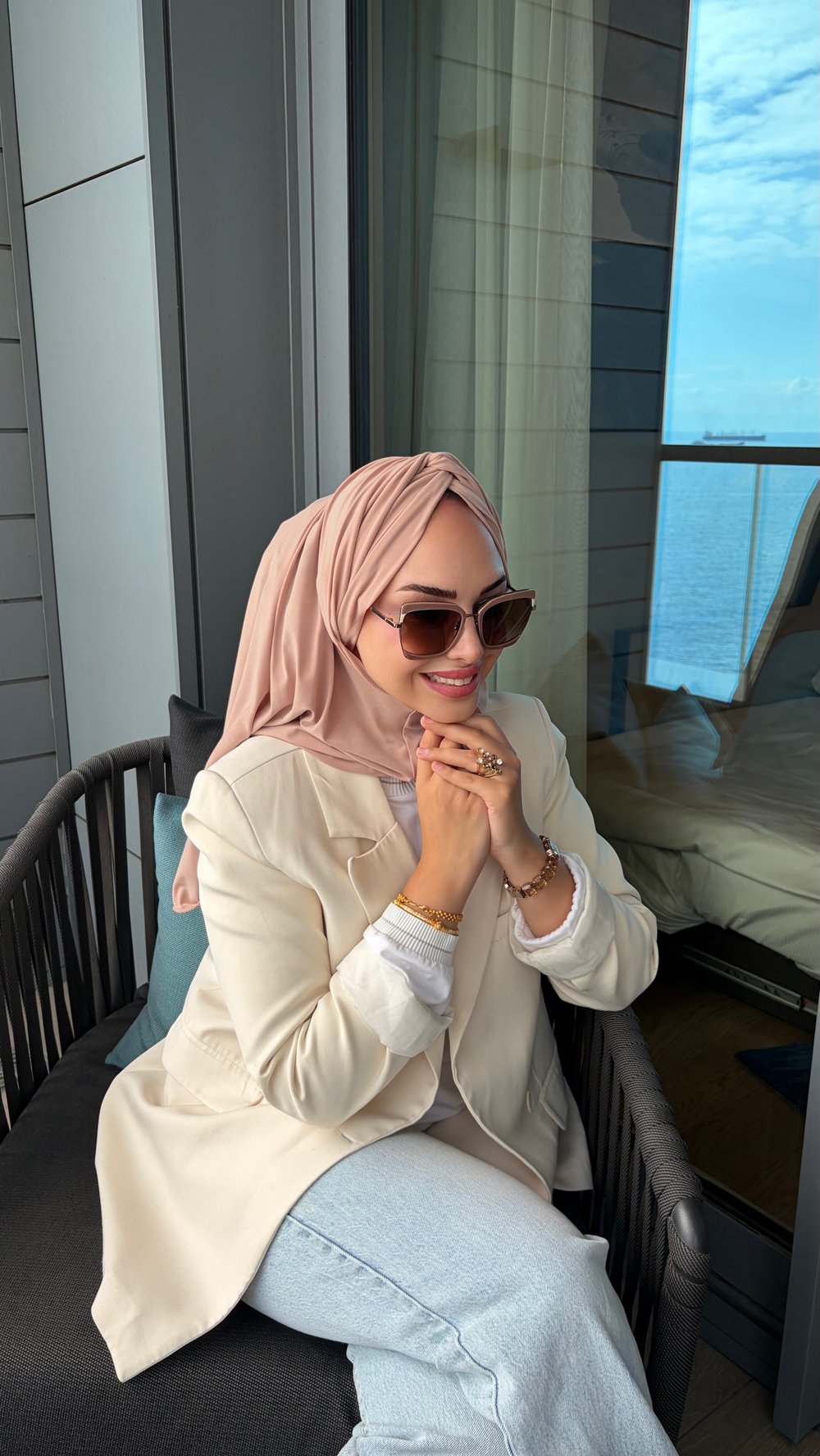 Bej Düğüm Multi Hijab