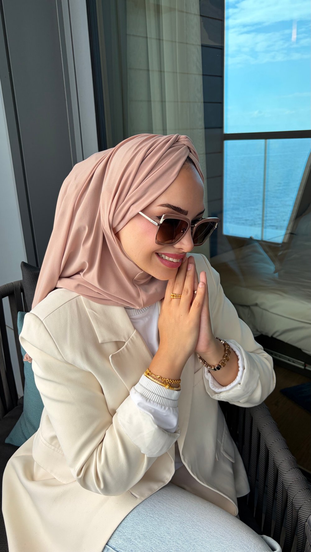 Bej Düğüm Multi Hijab