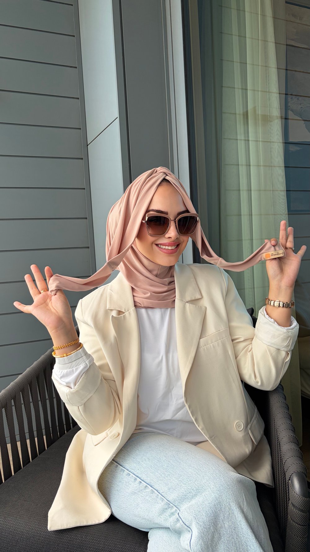 Bej Düğüm Multi Hijab