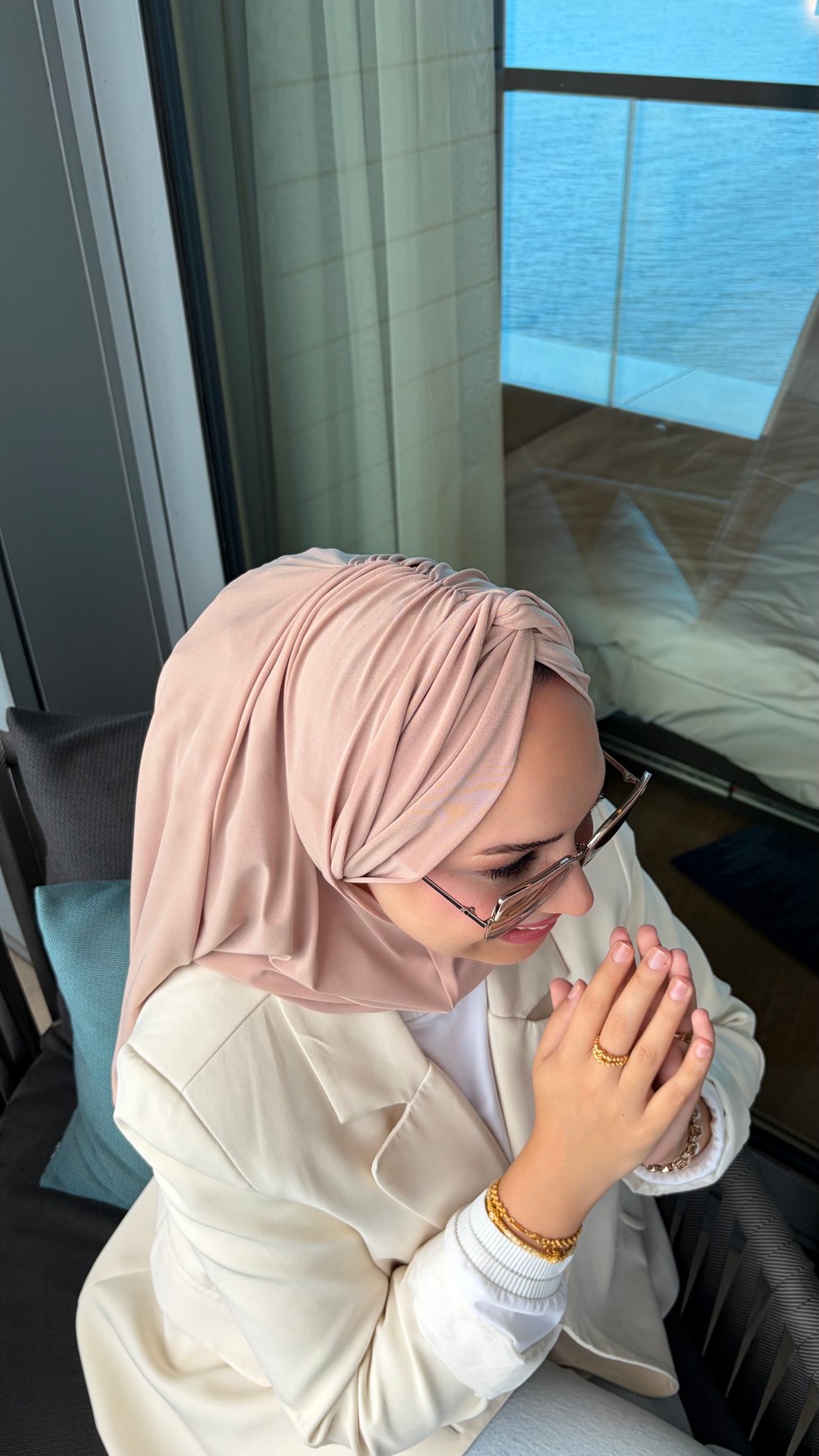 Bej Düğüm Multi Hijab