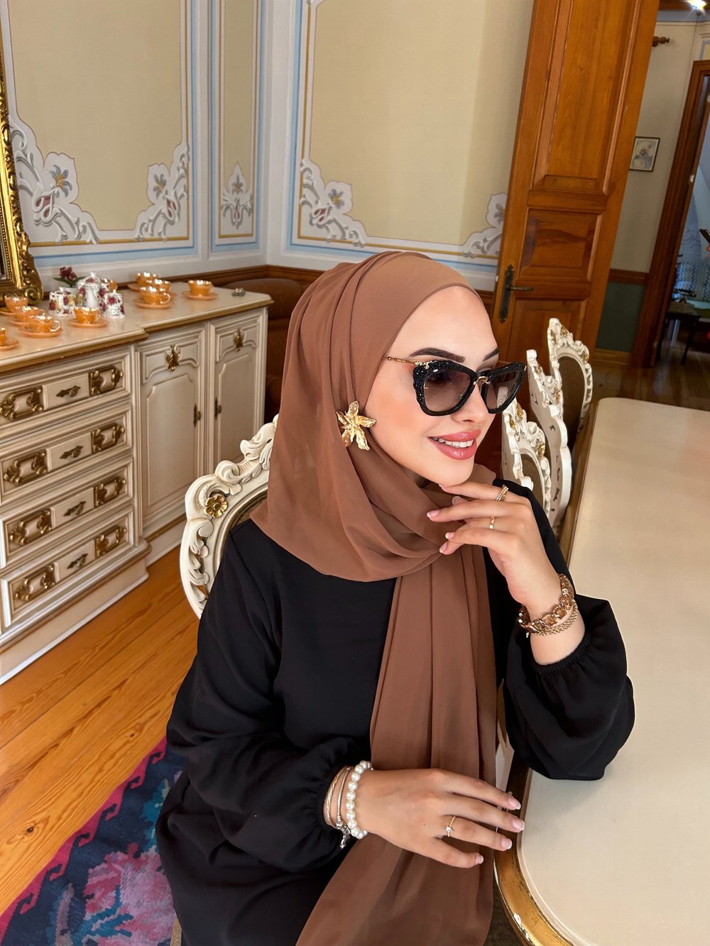 Karamel Önü Düz Elegant Boneşal
