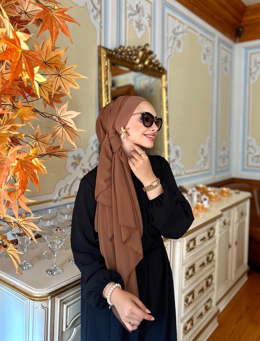 Karamel Önü Düz Elegant Boneşal