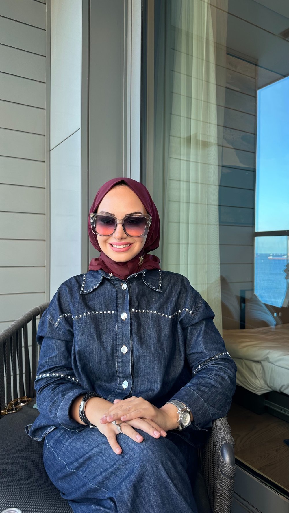 Koyu Bordo Çıtçıtlı Hijab Şal